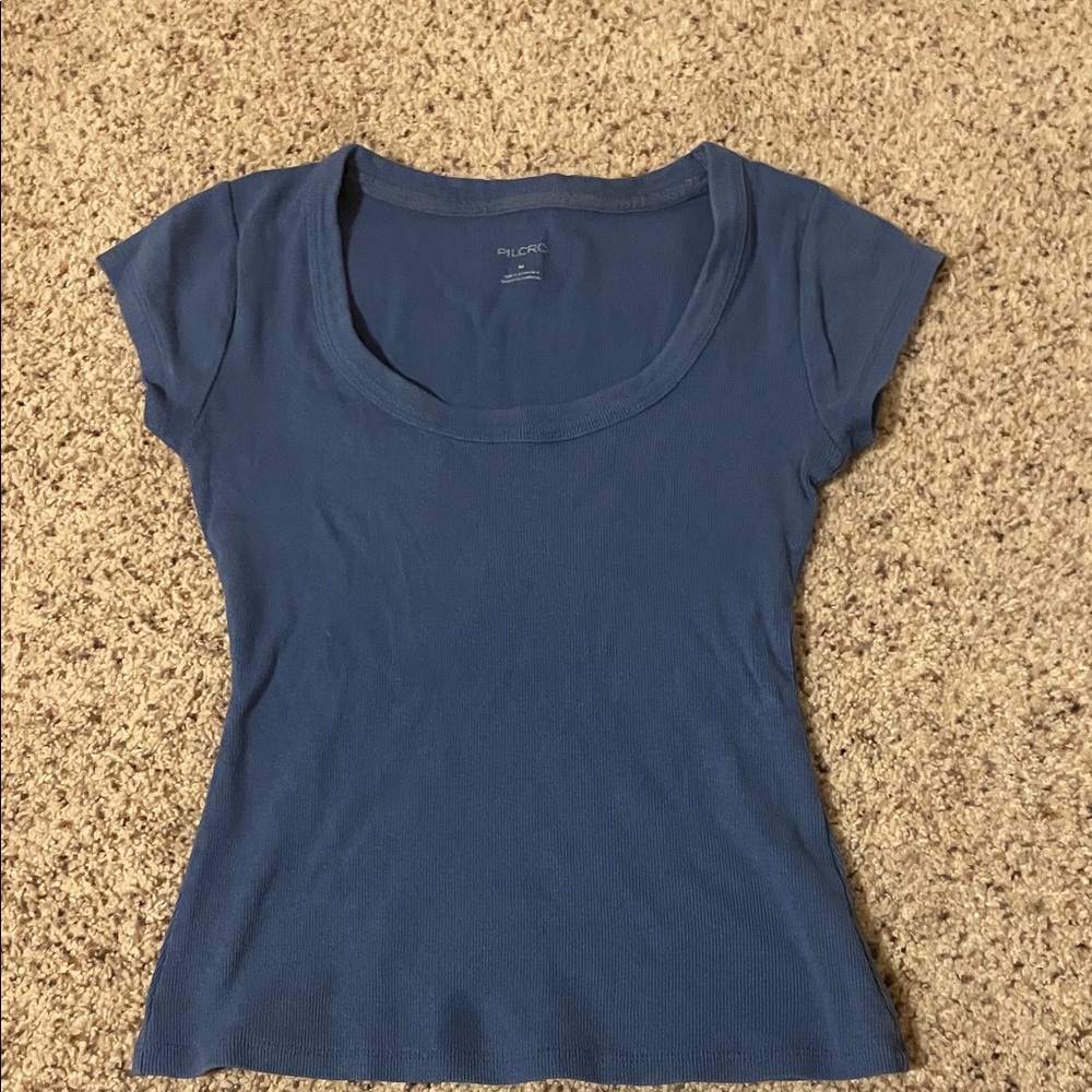 Pilcro Classic Blue Short Sleeve Tee